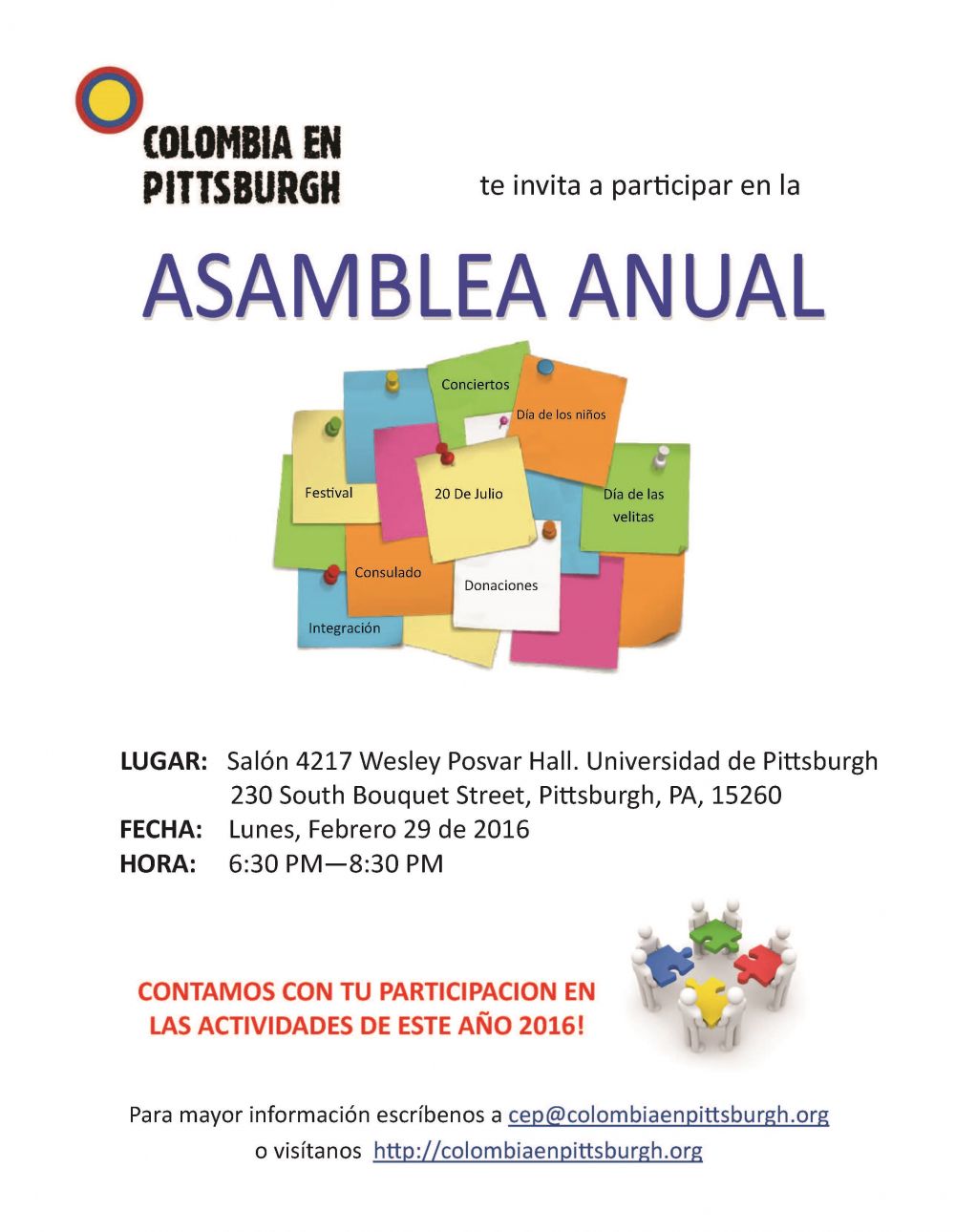 Asamblea General de Colombia en Pittsburgh - February 29, 2016 / 